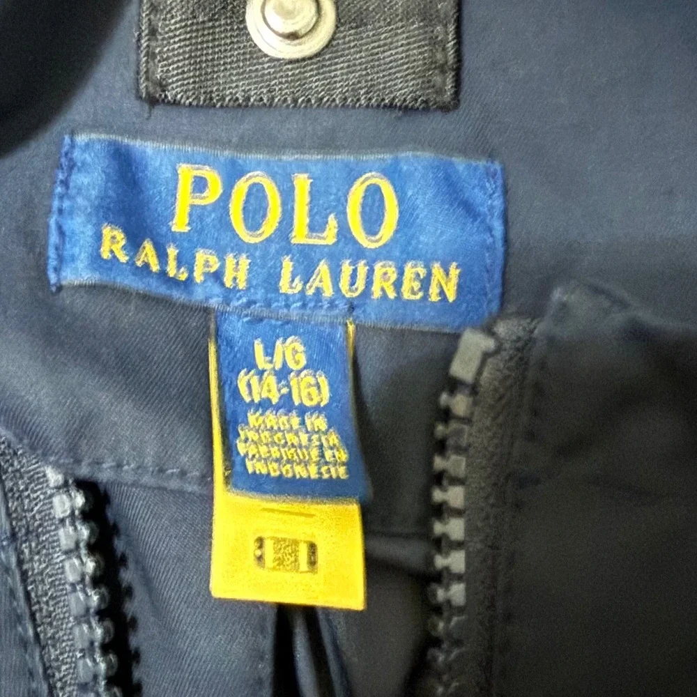 Polo Ralph Lauren Boys Navy‎ Blue Hooded Parka Jacket Size L 14-16